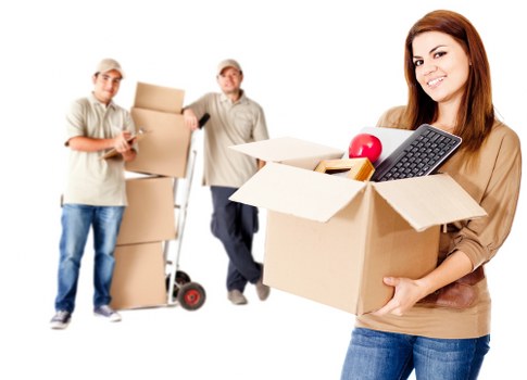 Office furniture and equipment prepared for a local move