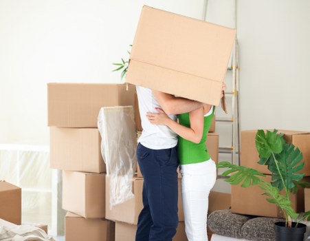 Commercial movers preparing office items for relocation in Cockfosters