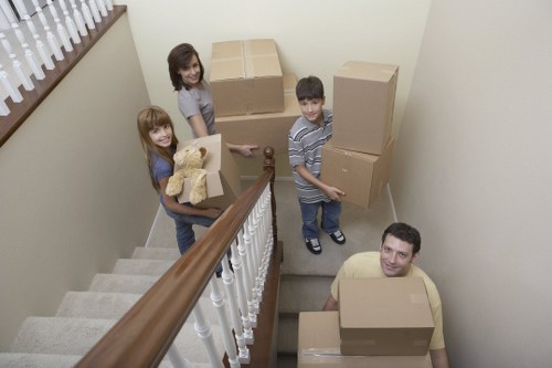 Commercial office moving team working in a Cockfosters property